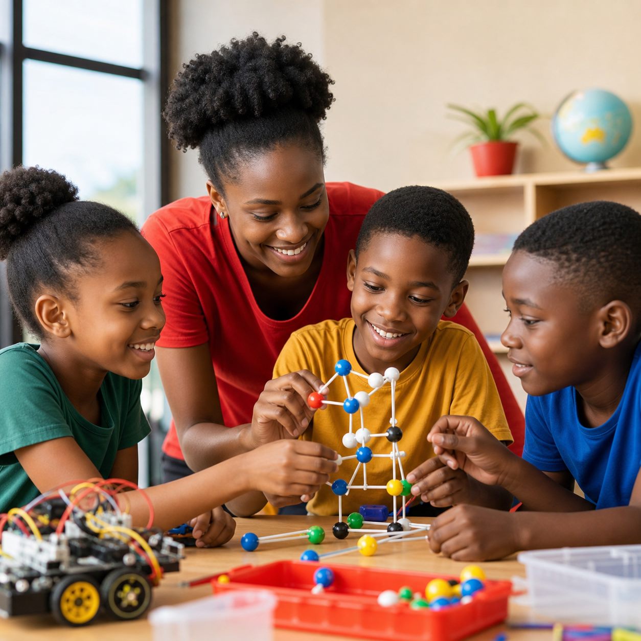 Children exploring STEM activities
