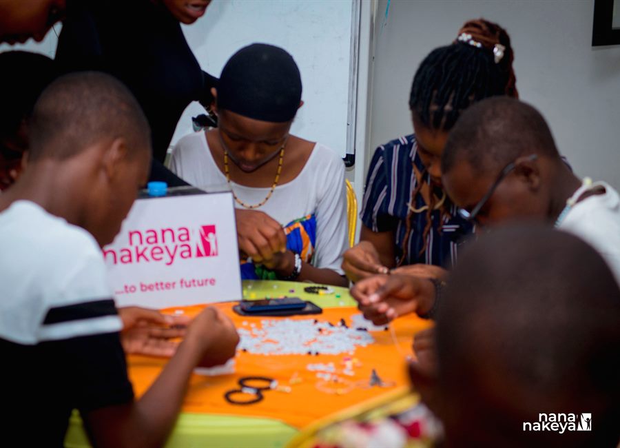 Children working together during a hands-on learning activity