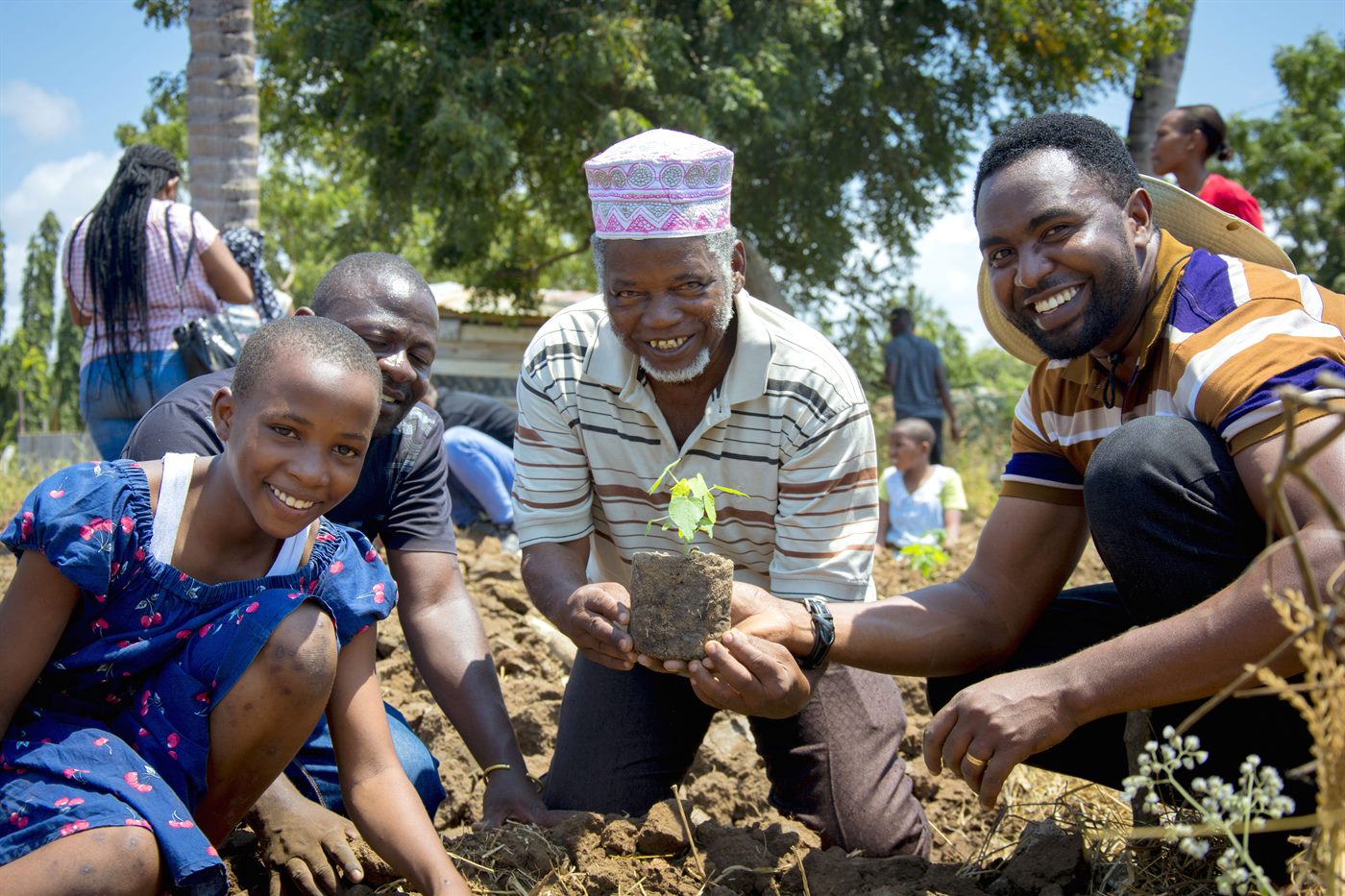 Children learning through gardening